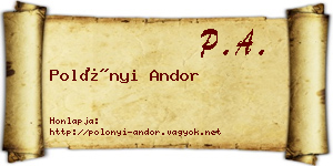 Polónyi Andor névjegykártya